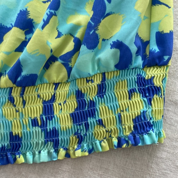 Lane Bryant | 16 teal blue and lime blouse - Picture 3 of 3